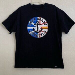 East Coast Lifestyle Men’s 100% Cotton Black T Shirt Size XL